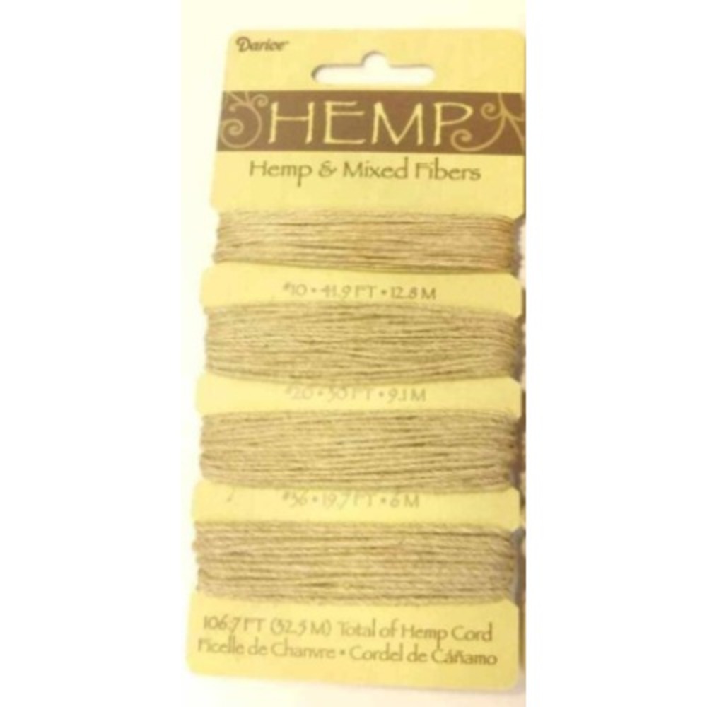 New Darice Hemp & Mixed Fibers Cord Braiding Jewelry Tan 106.7 Ft Earth Tones